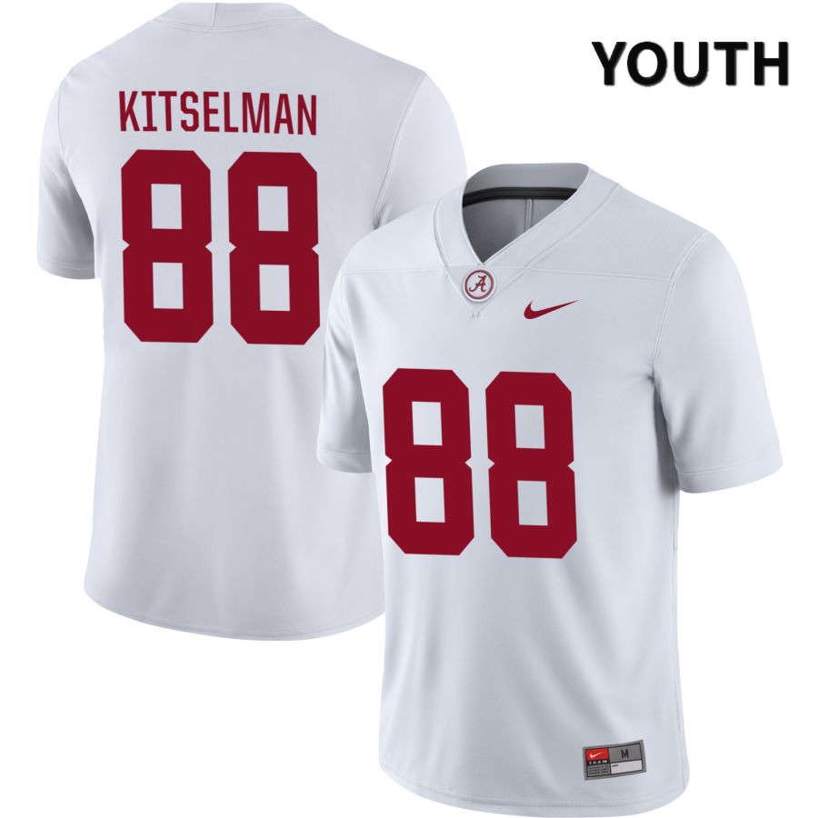 Alabama Crimson Tide Youth Miles Kitselman #88 NIL White 2022 NCAA Authentic Stitched College Football Jersey WC16A58KY